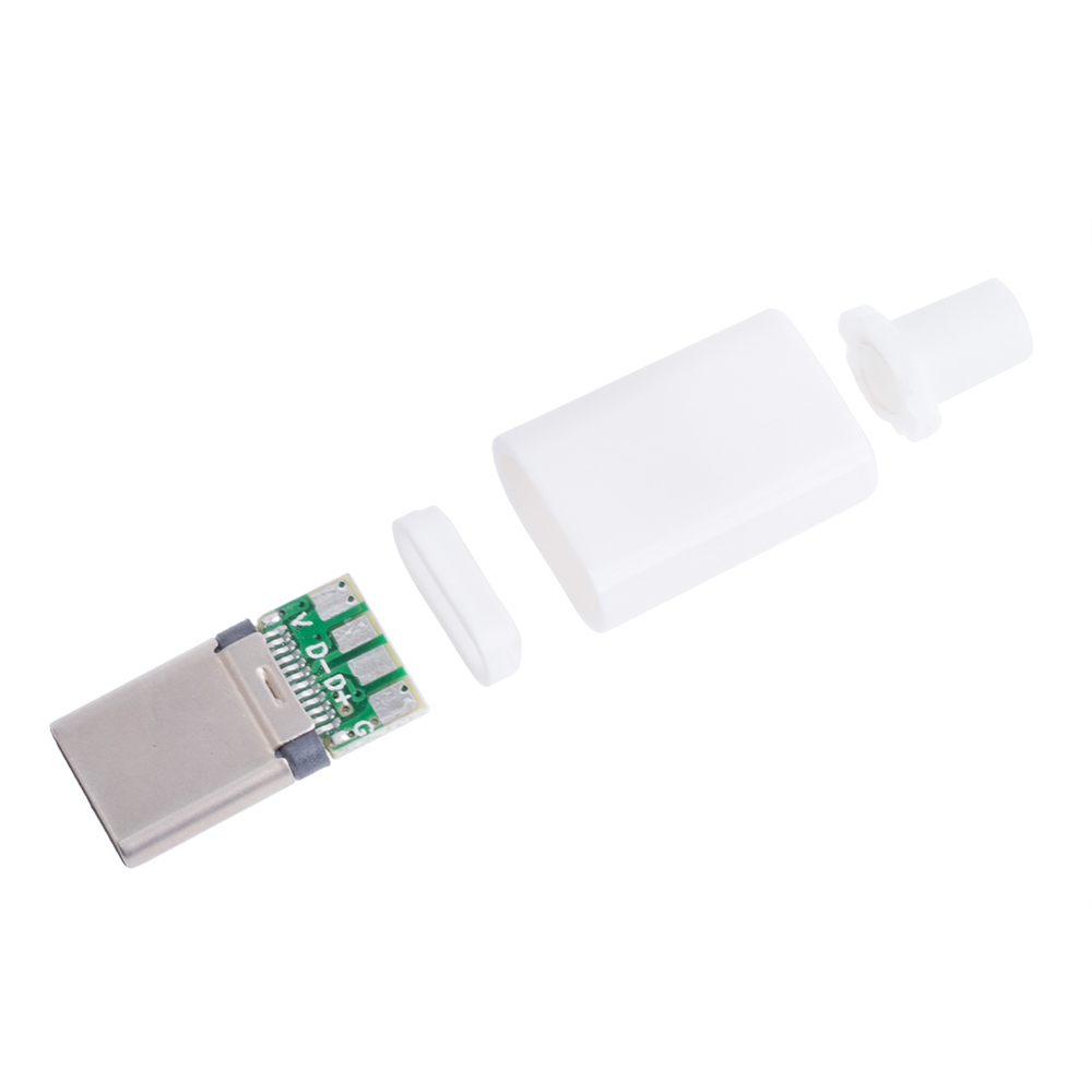 Type-C USB вилка apple style біла