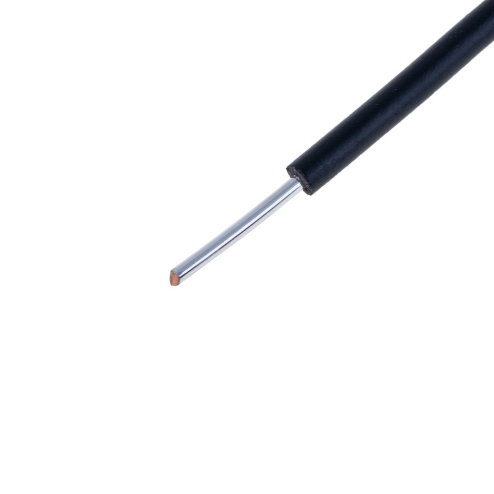 Провід одножильний луджений UL1007 (20AWG, 1xD0.52mm2, мідь, PVC), чорний Провід одножильний луджений UL1007 (20AWG, 1xD0.52mm2, мідь, PVC), чорний