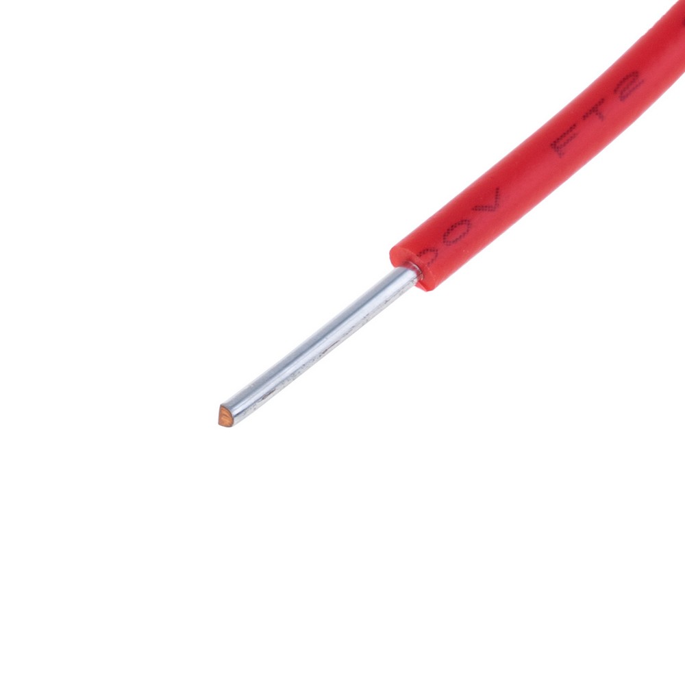 Провід одножильний луджений UL1007 (20AWG, 1xD0.52mm2, мідь, PVC), червоний Провід одножильний луджений UL1007 (20AWG, 1xD0.52mm2, мідь, PVC), червоний