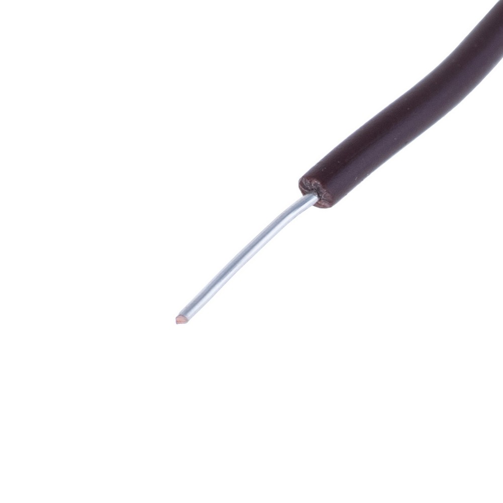 Провід одножильний луджений UL1007 (26AWG, 1xD0.13mm2, мідь, PVC), коричневий Провід одножильний луджений UL1007 (26AWG, 1xD0.13mm2, мідь, PVC), коричневий