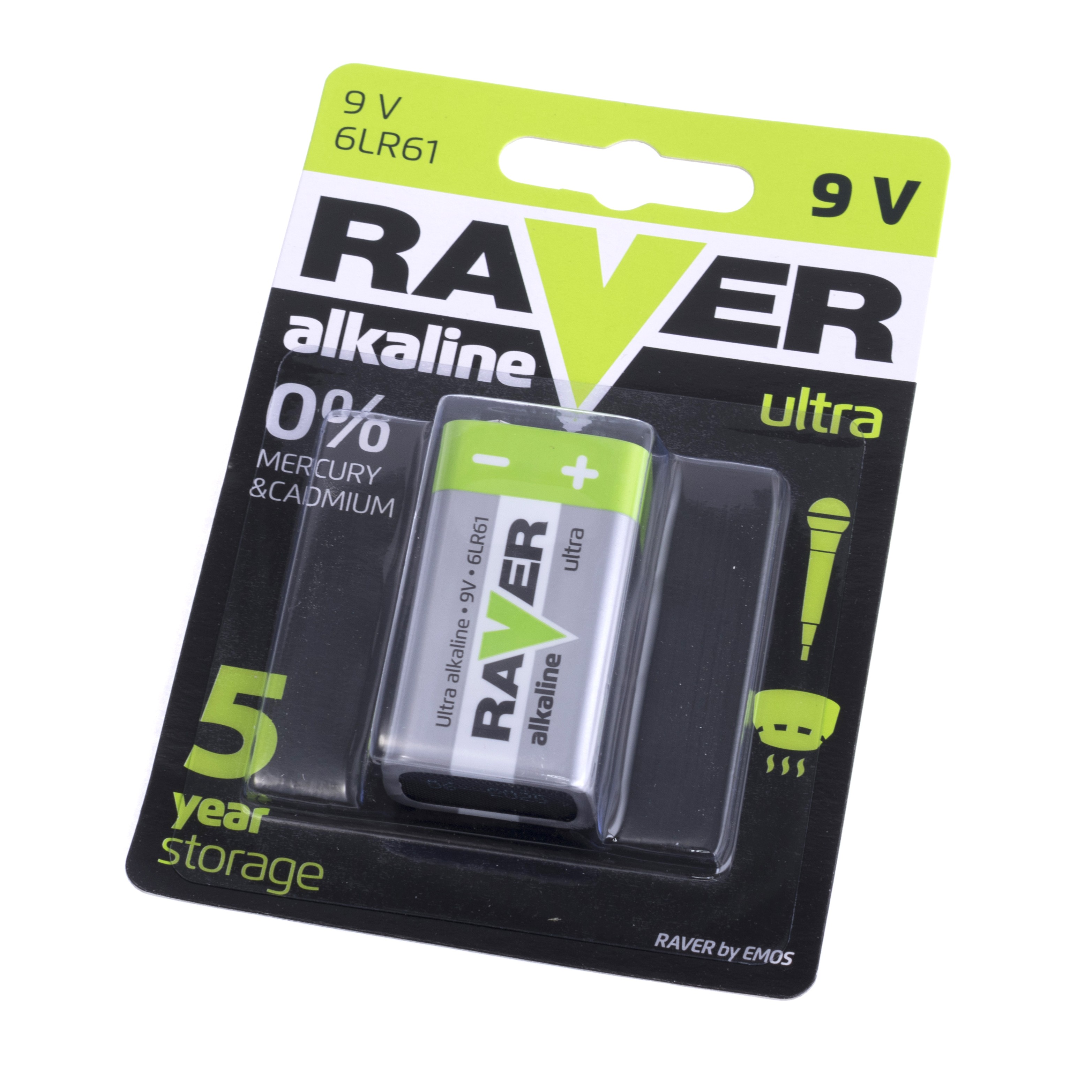 Батарейка "Крона" лужна 9V 1шт. Raver Ultra Alkaline 6LR61