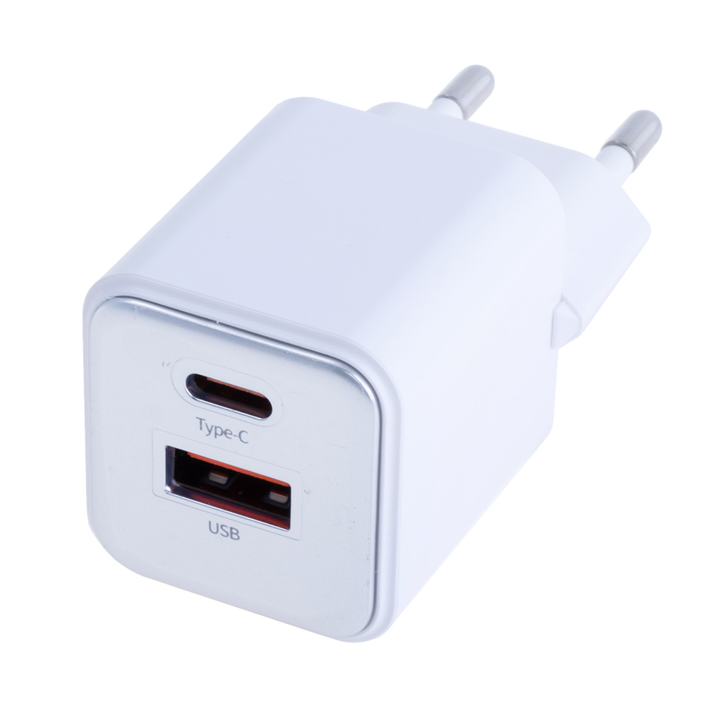Зарядний пристрій білий US-CC189 PD30W+QC3.0 A+C Dual-port Fast Charger (white, EU)