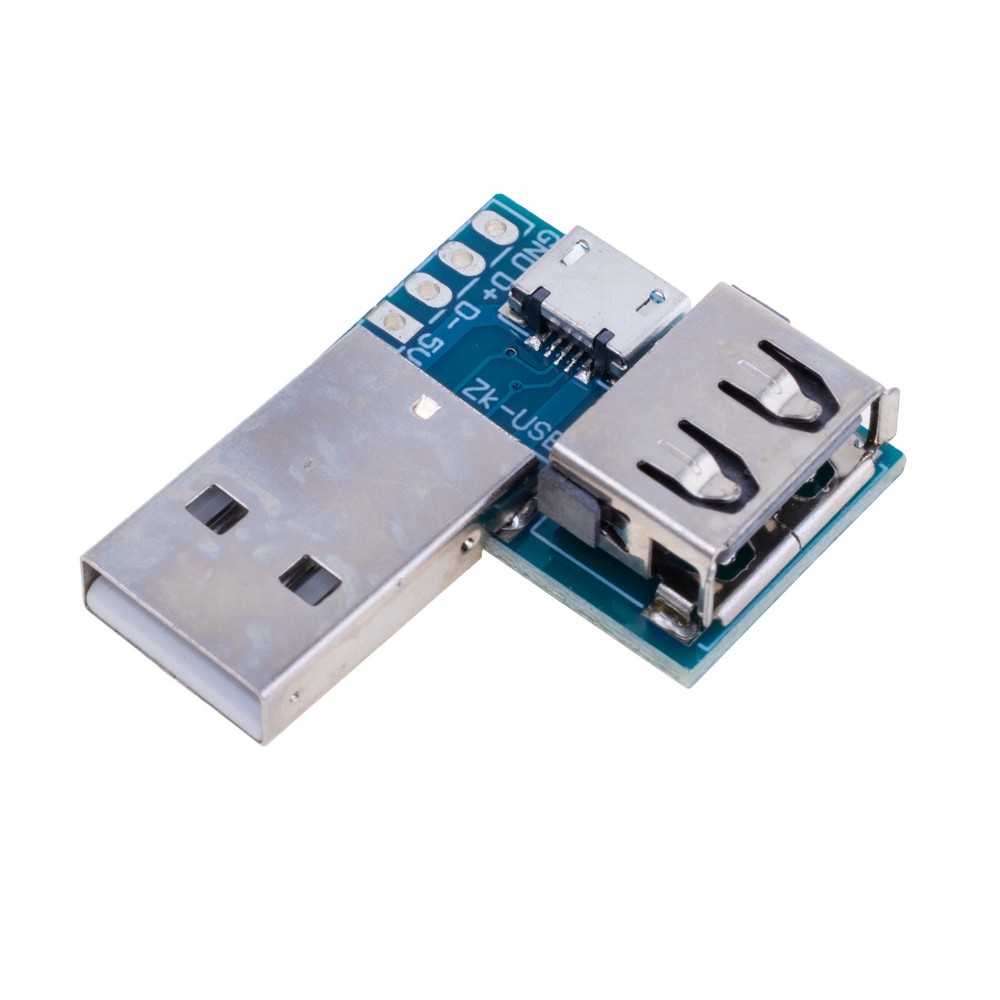 Перехідник-модуль USB-A male/ USB-A female/ microUSB/PCB-4pin