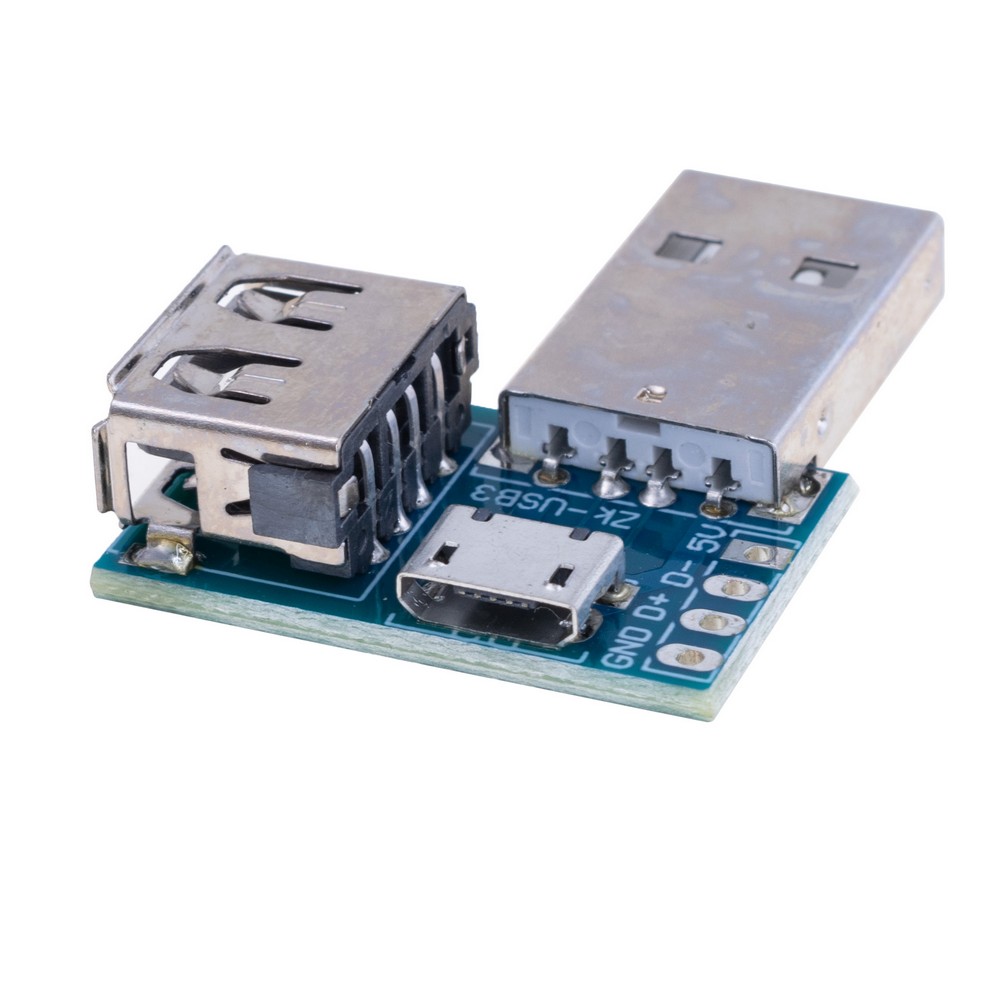 Перехідник-модуль USB-A male/ USB-A female/ microUSB/PCB-4pin