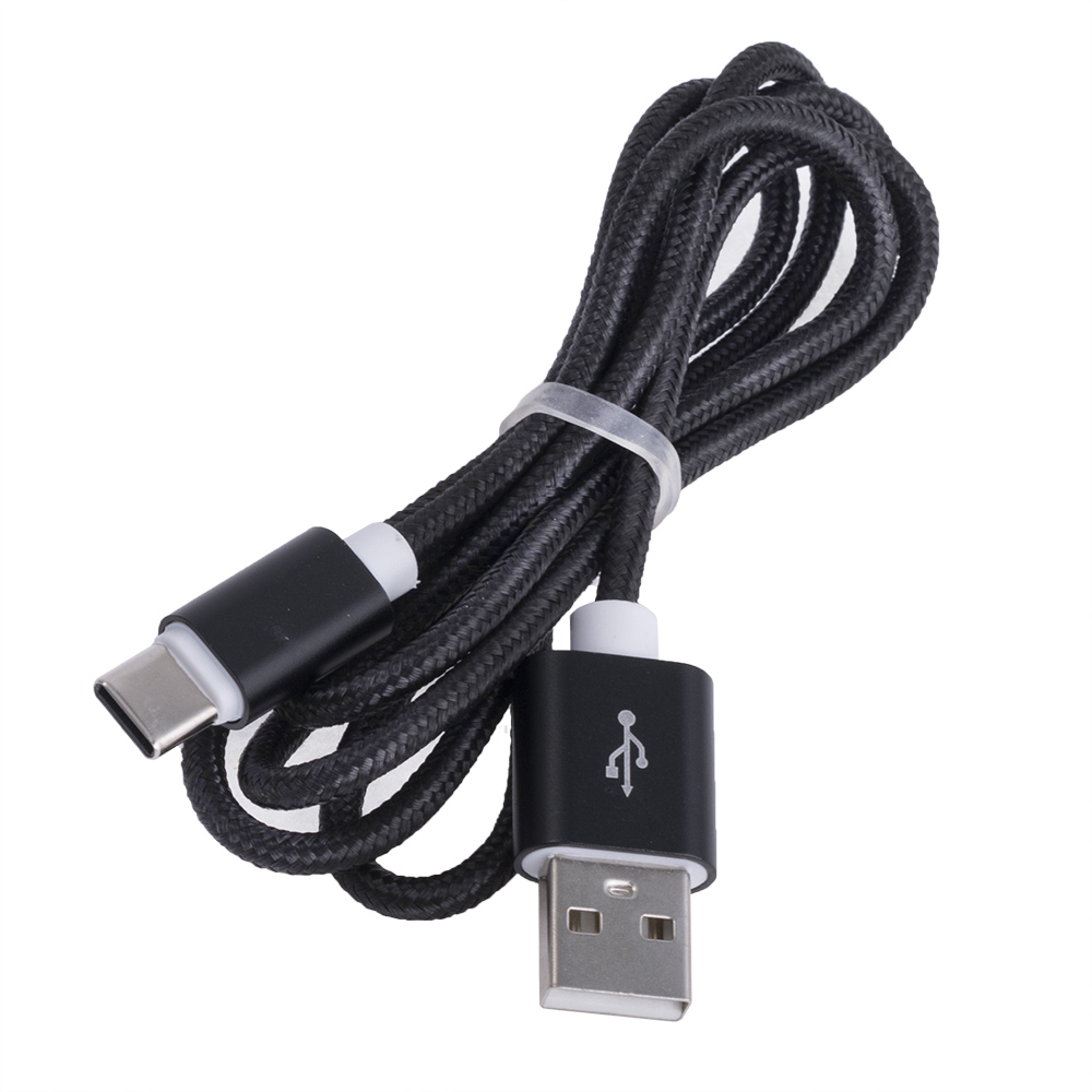 Кабель USB-C 3.1 тип "C 1m black, тканинне оплетення