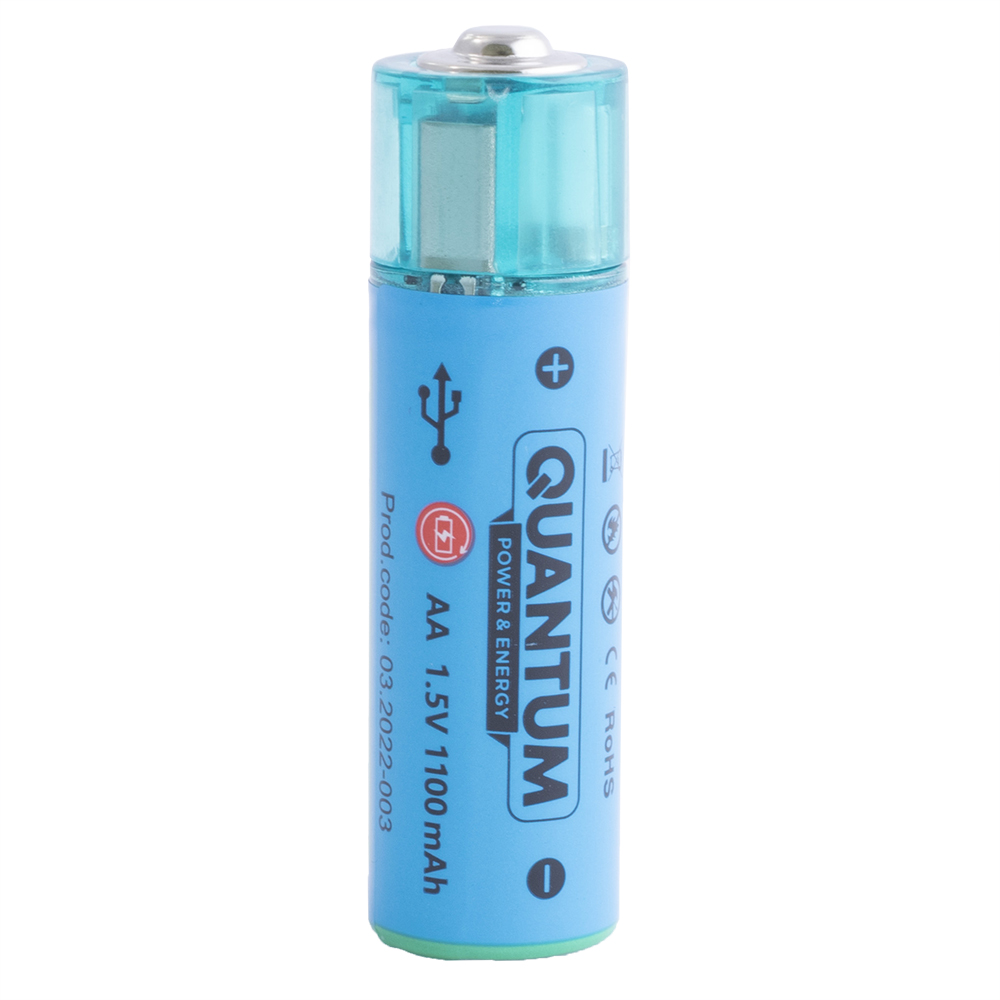 Li-Ion 1100mAh, 1,5V, AA Quantum літій-іонний акумулятор USB/Li-ionAA1100-PB2