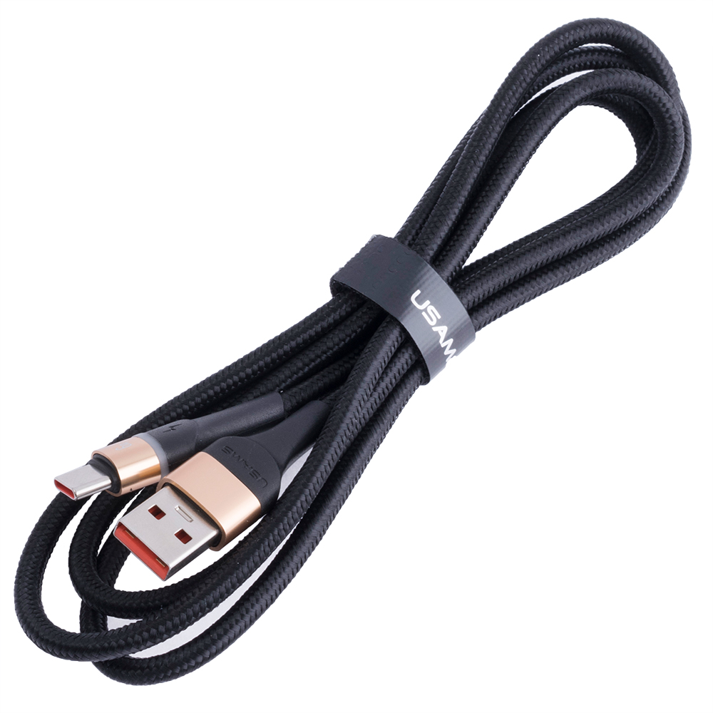 Кабель USB US-SJ536 U76 (USAMS) Type-C 6A Fast Charging & Data Cable With Colorful Light (USAMS) 1.2м золотистий