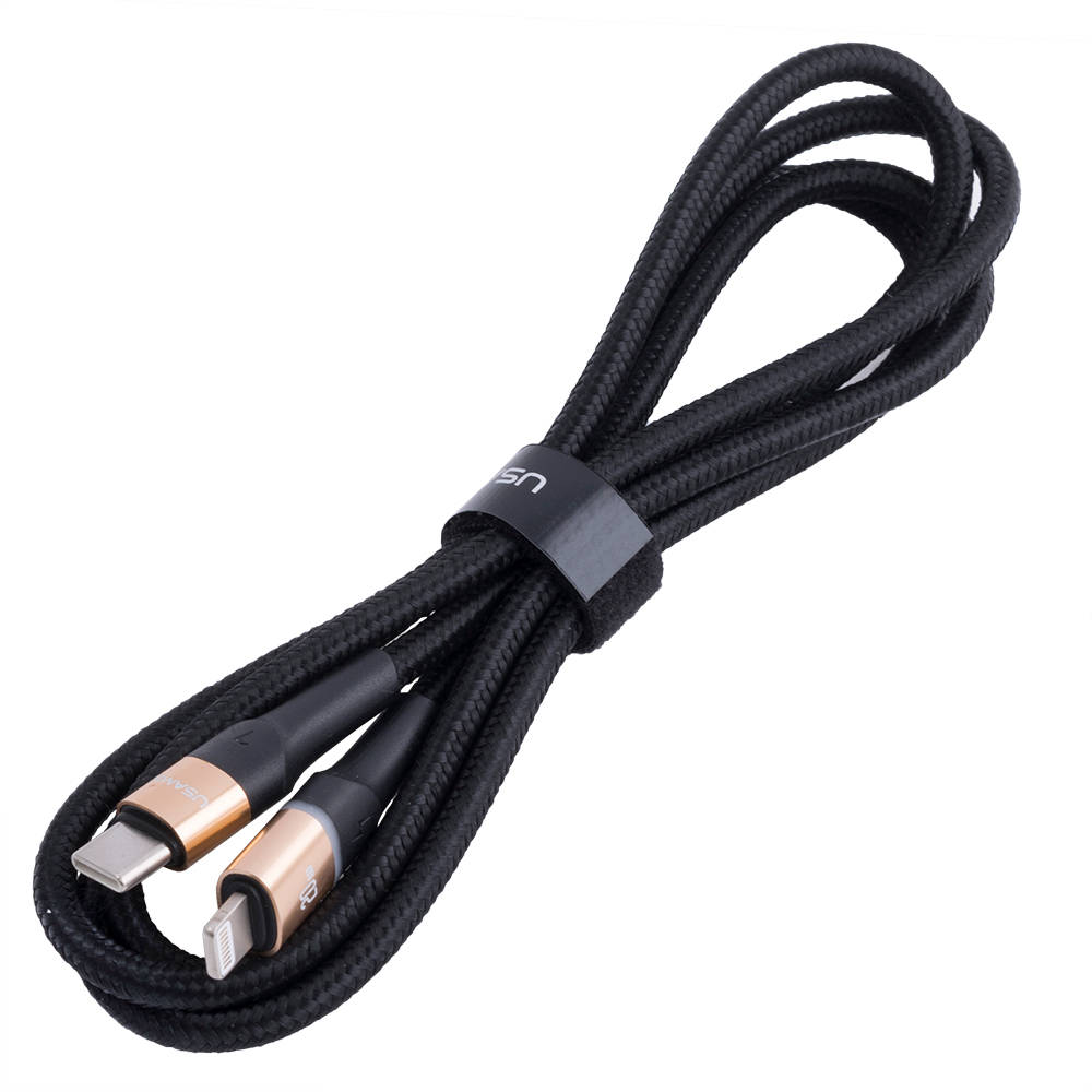 Кабель USB US-SJ538 U76 (USAMS) Type-C to Lightning PD 1.2м золотистий Кабель USB US-SJ538 U76 (USAMS) Type-C to Lightning PD 1.2м золотистий