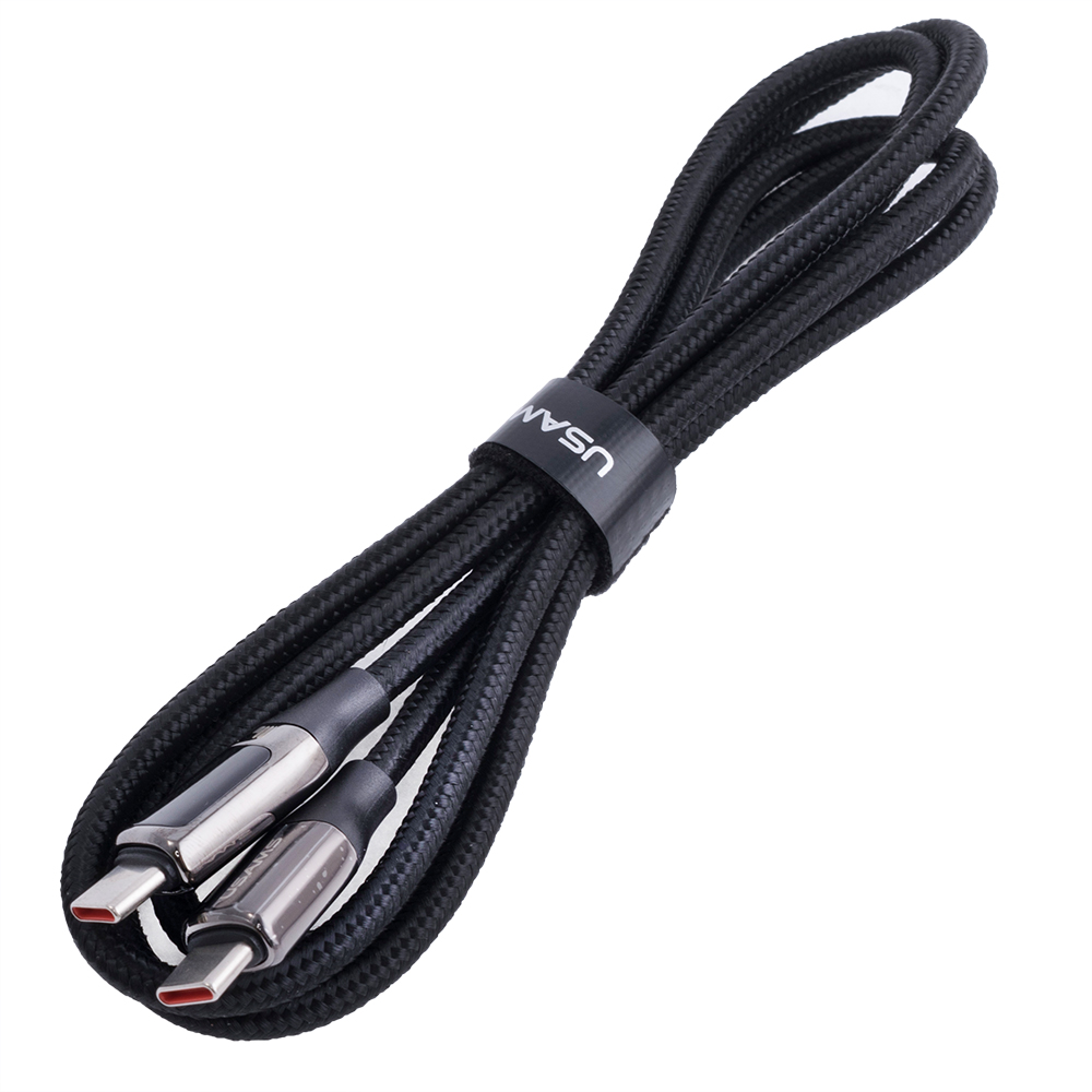 Кабель USB US-SJ546 U78 (USAMS) Type-C – Type-C 100W PD Fast Charging & Data Cable (USAMS) 1.2м чорний Кабель USB US-SJ546 U78 (USAMS) Type-C – Type-C 100W PD Fast Charging & Data Cable (USAMS) 1.2м чорний