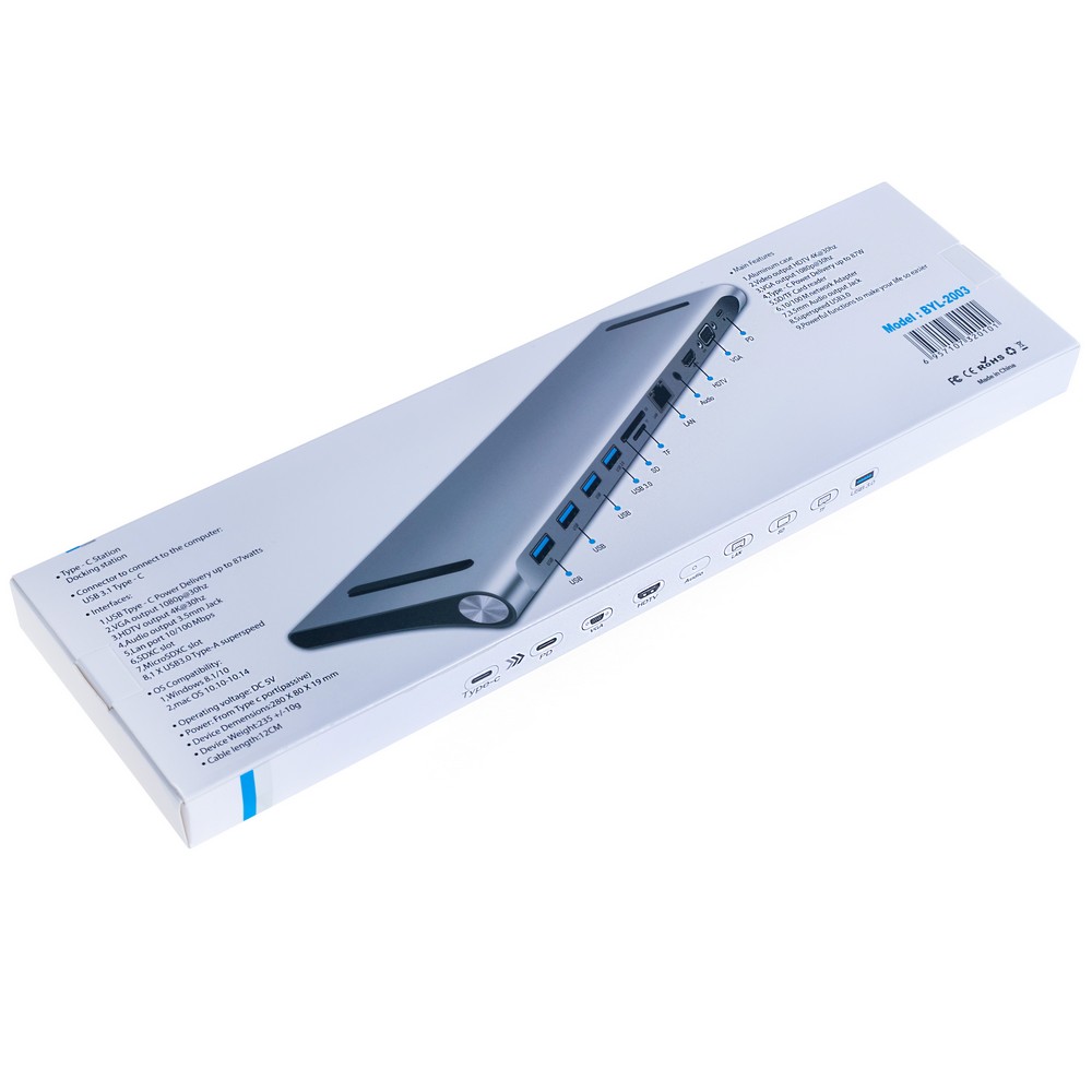 Концентратор, підставка USB 3.0, type-С HUB 11 в 1