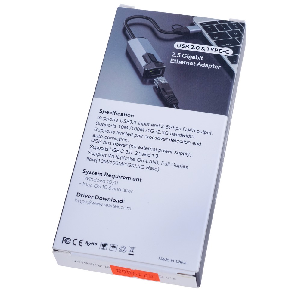 Адаптер USB3.0/Type-C у Ethernet port 2.5G