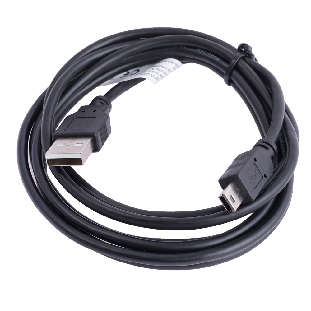 Кабель USBA-plug - USBmini-plug type B довжина 1,8 м, чорний (AK-300108-018-S)