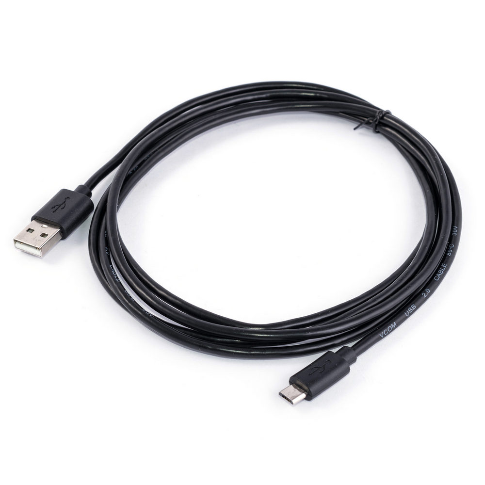 Кабель USB A plug - USB micro plug довжина 1,8 м, чорний (CU271-018-PB)