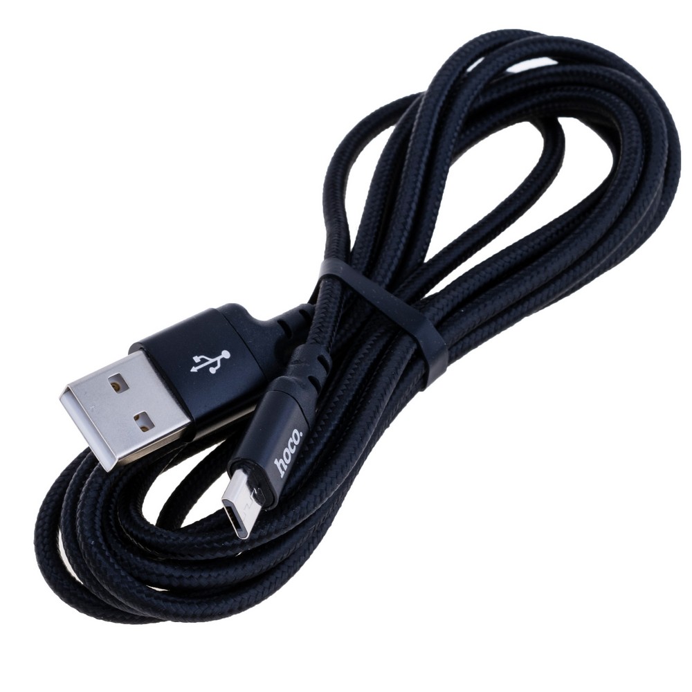 Кабель USB A plug - USB micro plug довжина 2m, чорний 2.4A Hoco (X14) Кабель USB A plug - USB micro plug довжина 2m, чорний 2.4A Hoco (X14)