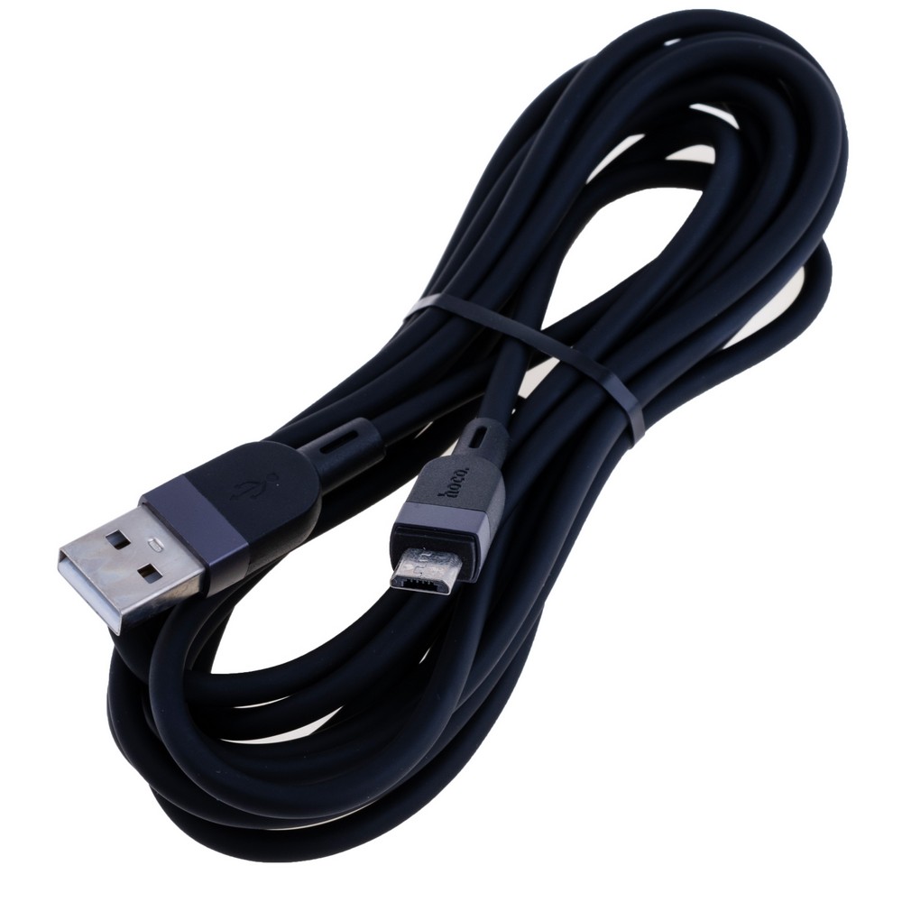 Кабель USB A plug - USB micro plug довжина 3m, чорний 2.4A Hoco (X109)