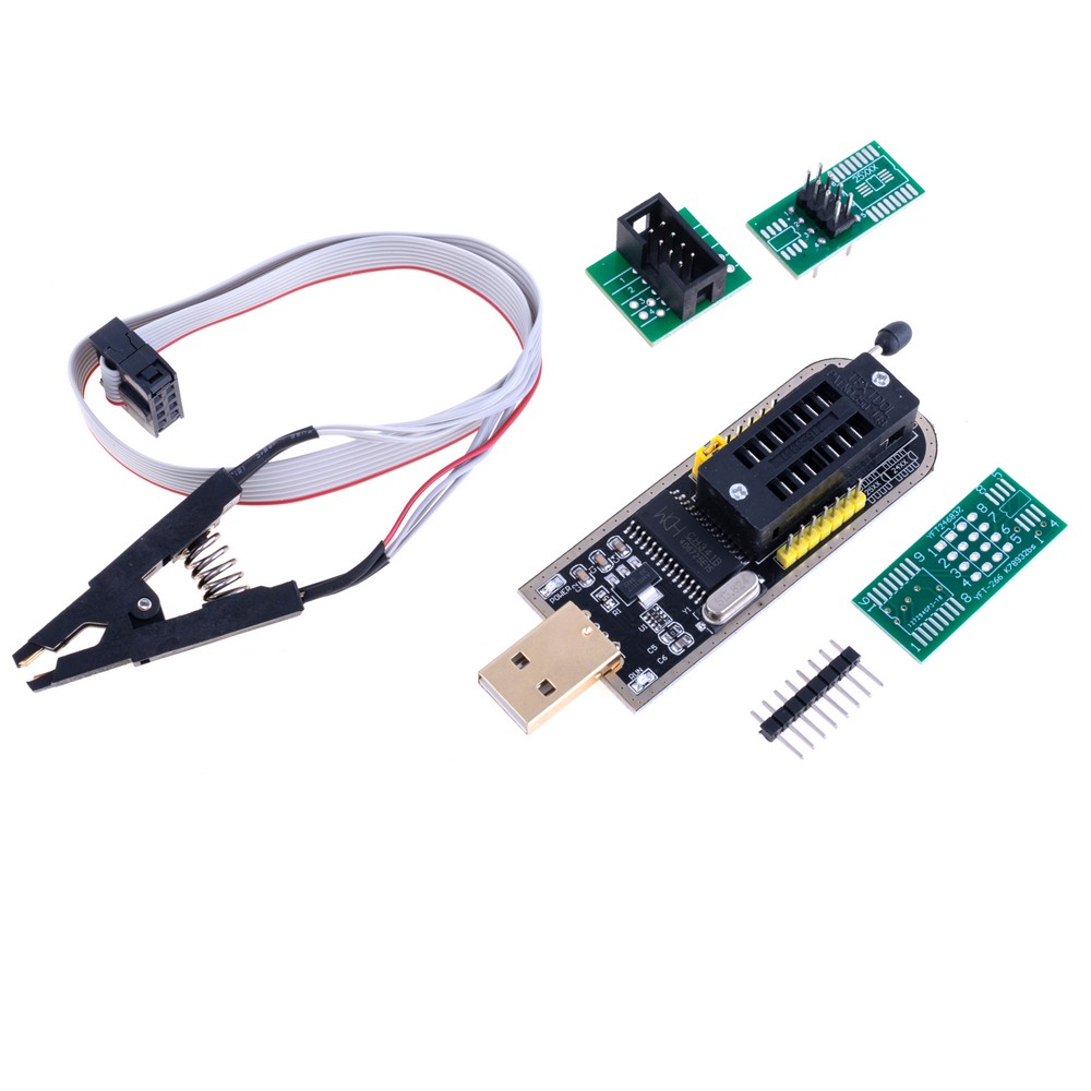 Багатофункціональний USB-програматор CH341A + кліпса для програмування SO-8 внутрішньоплатно Багатофункціональний USB-програматор CH341A + кліпса для програмування SO-8 внутрішньоплатно