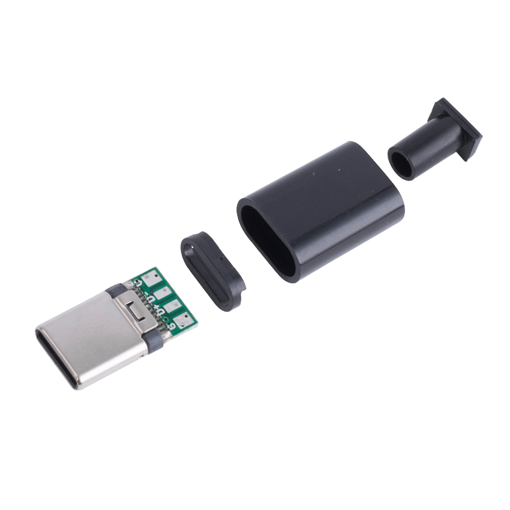 Роз'єм USB 3.1 Type-C 24 pin на кабель (чорний)