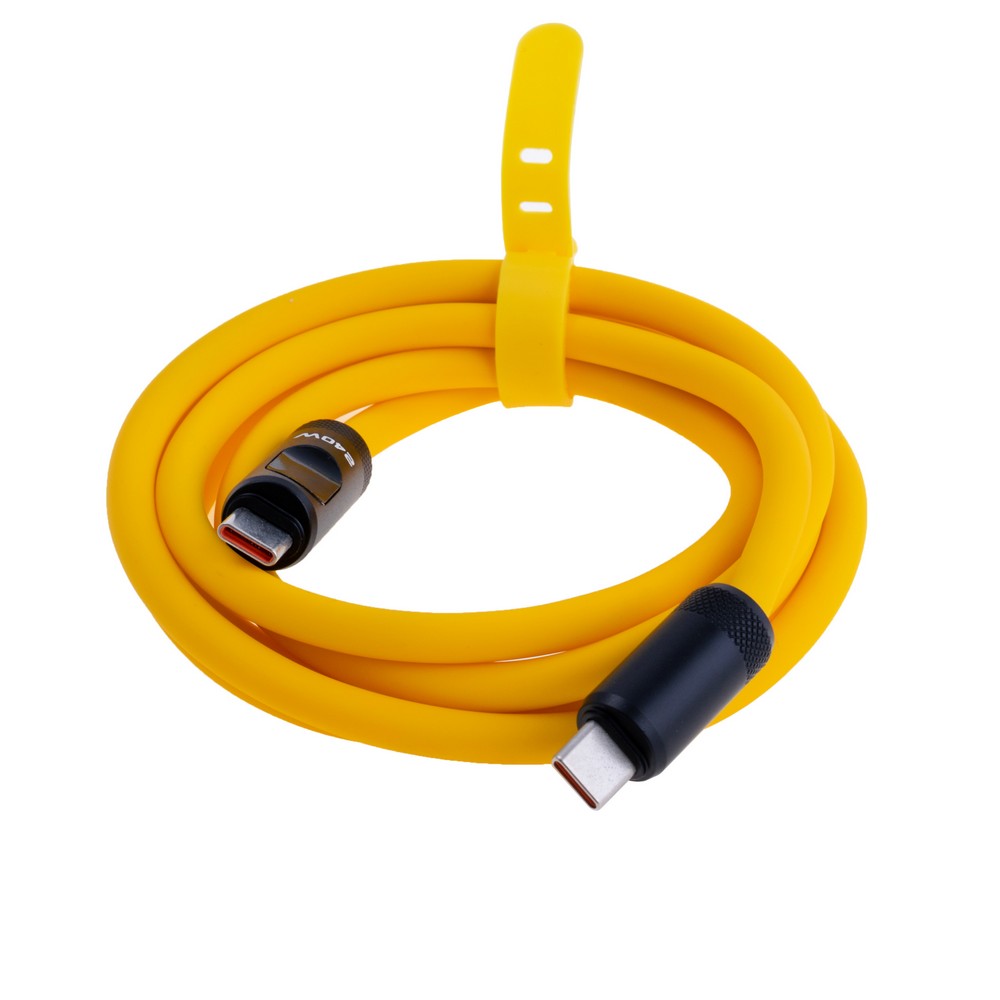 Провід жовтий з індикатором USB type-C male PD240W 1,5m