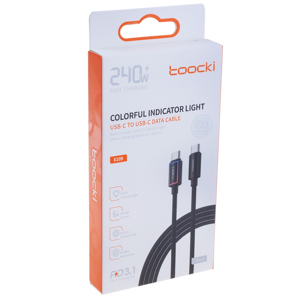 Провід USB type-C / USB type-C 240W, чорний, 1 метр, 40100020
