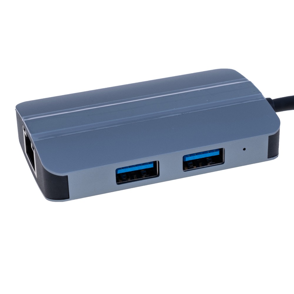 Док-станція USB Type-C  у  RJ45 100Mbps, USB 3.0, USB 2.0, TF/SD
