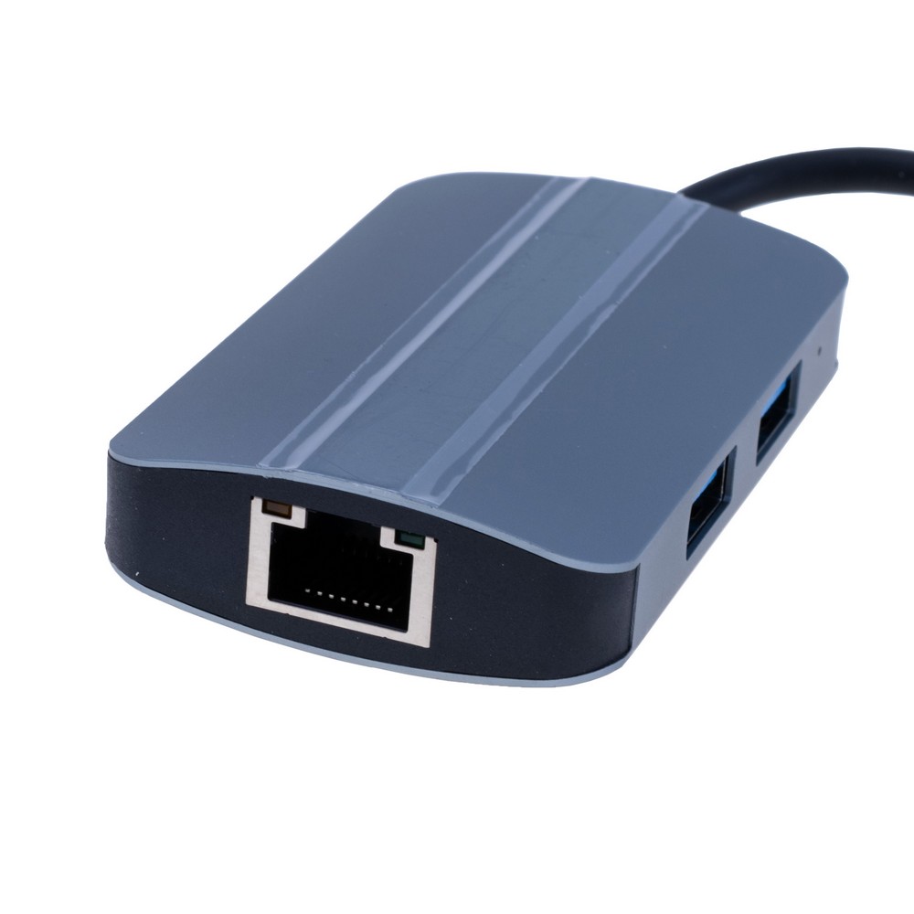 Док-станція USB Type-C  у  RJ45 100Mbps, USB 3.0, USB 2.0, TF/SD