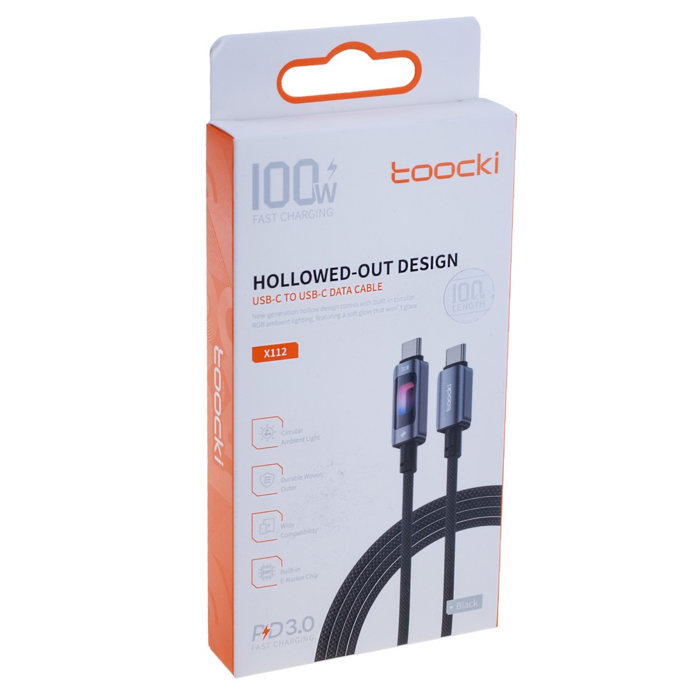 Провід USB type-C / USB type-C 100W, чорний, 1 метр, 40100028
