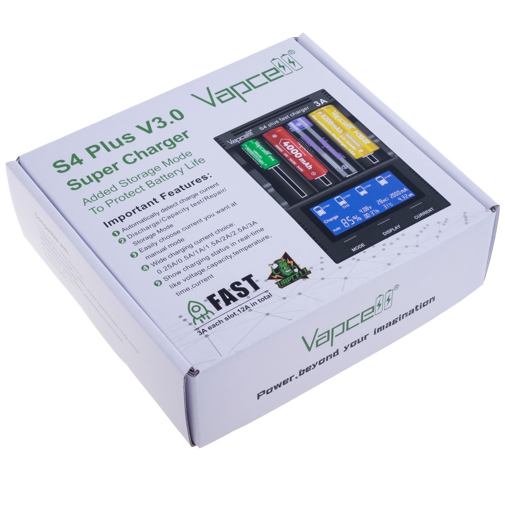 Зарядний пристрій Vapcell S4 plus V3.0 Зарядний пристрій Vapcell S4 plus V3.0