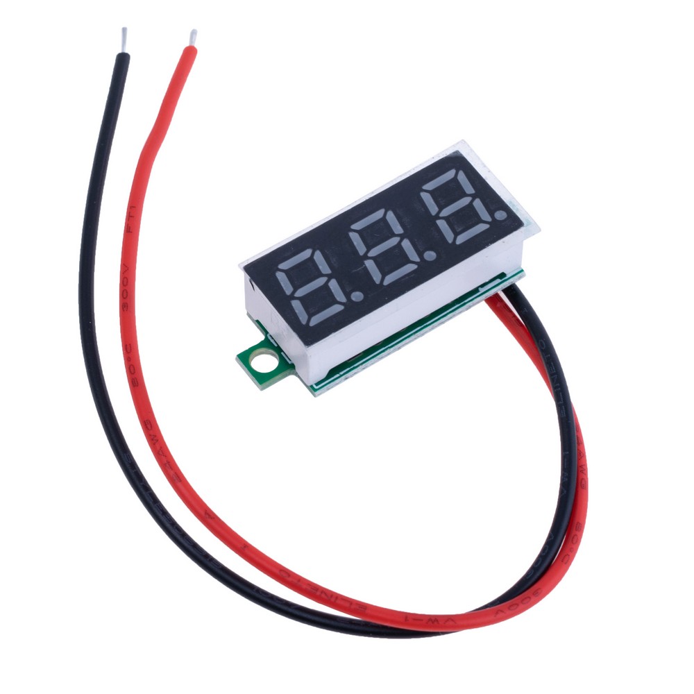 Вольтметр цифровий DC 2.5-30V 0.28" синій, 30x11,7x9,2mm