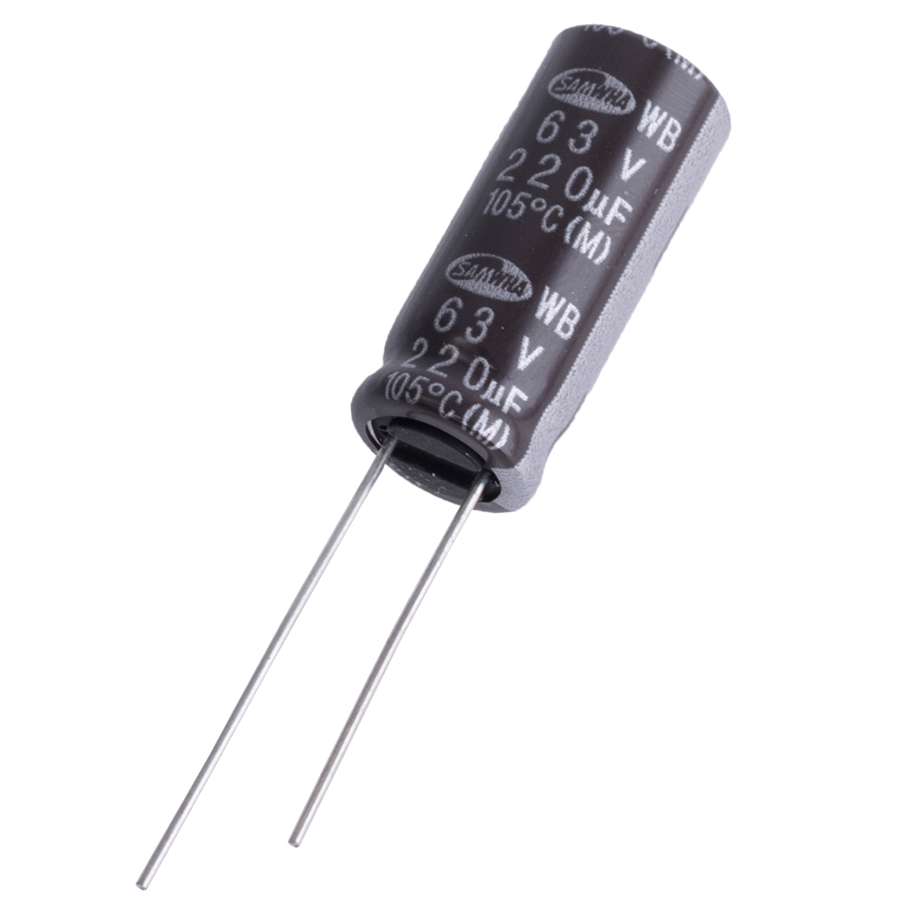 220uF 63V WB 10x25mm 105°C (WB1J227M10025PA259-Samwha) (електролітичний конденсатор)