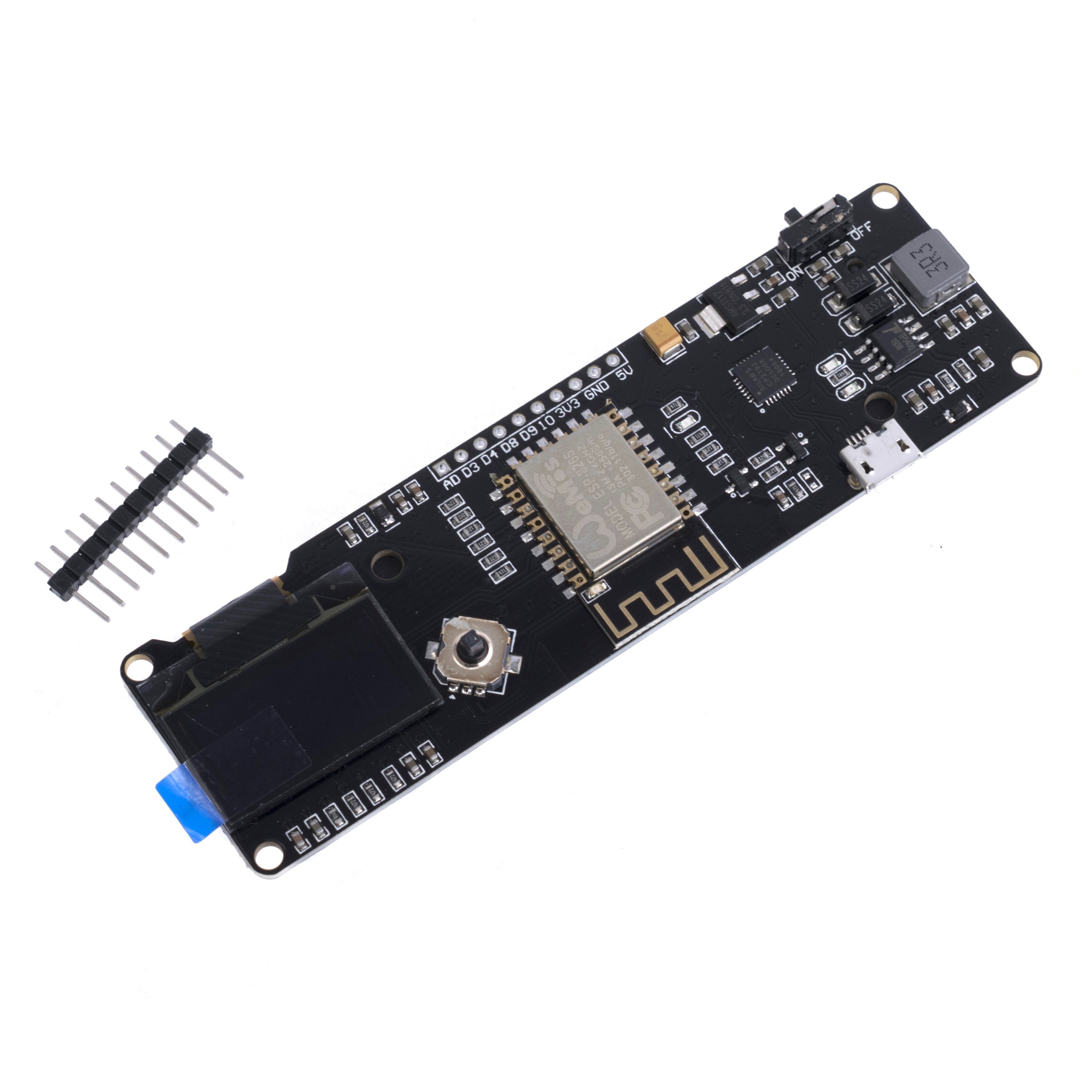 Wi-Fi модуль для розробки на ESP8266 c OLED-дисплеєм і відсіком 18650 Wi-Fi модуль для розробки на ESP8266 c OLED-дисплеєм і відсіком 18650
