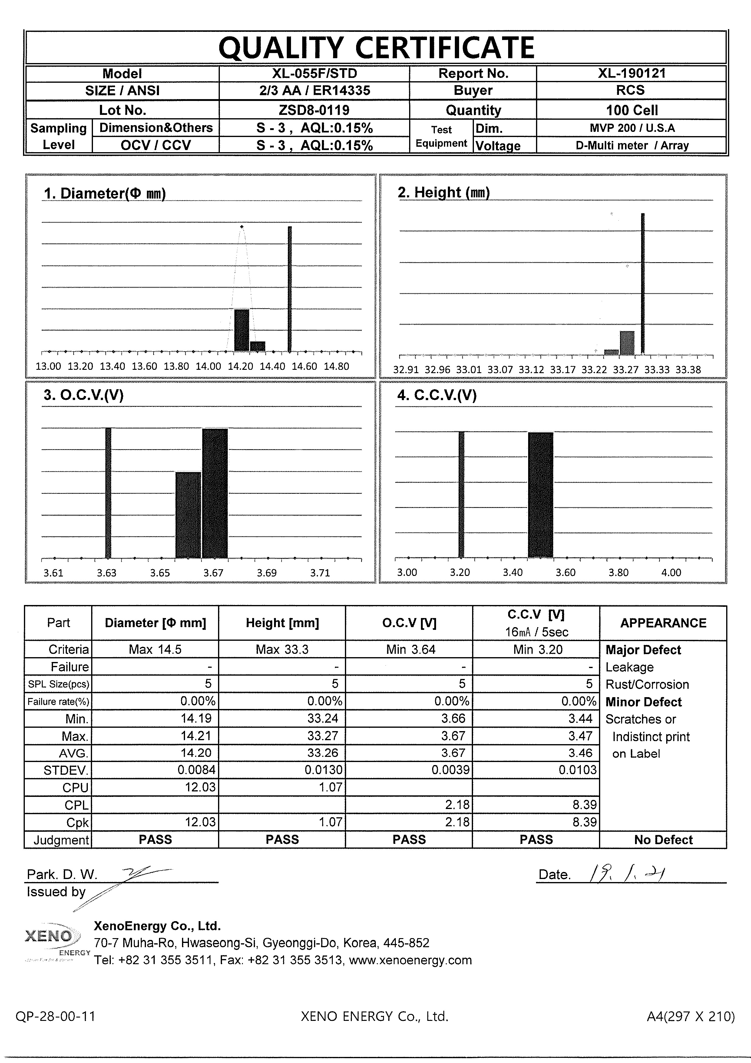 Батарейка 2/3AA літієва 3,6V 1шт. Xeno Energy S11-0055-01-00