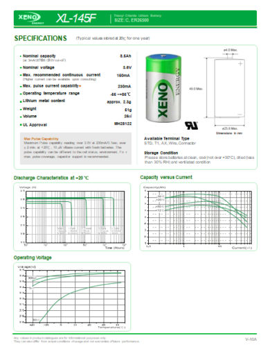 Батарейка C літієва 3,6V 1шт. Xeno Energy XL-145F-AX