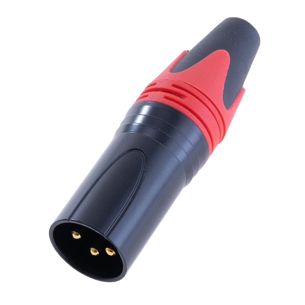 Гніздо "тато" XLR male-red, на провід, червоне Гніздо "тато" XLR male-red, на провід, червоне