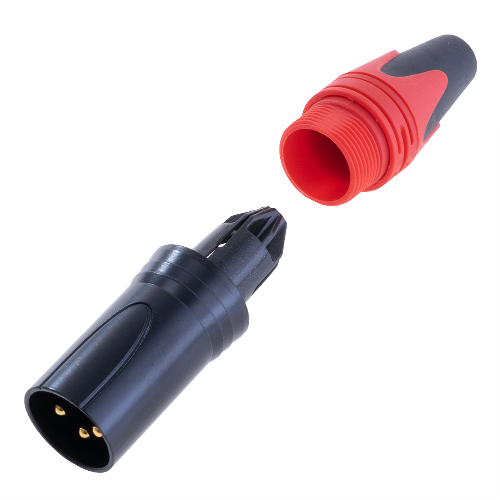 Гніздо "тато" XLR male-red, на провід, червоне