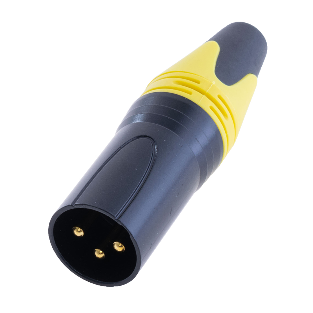 Гніздо "тато" XLR male-yellow, на провід, жовтє