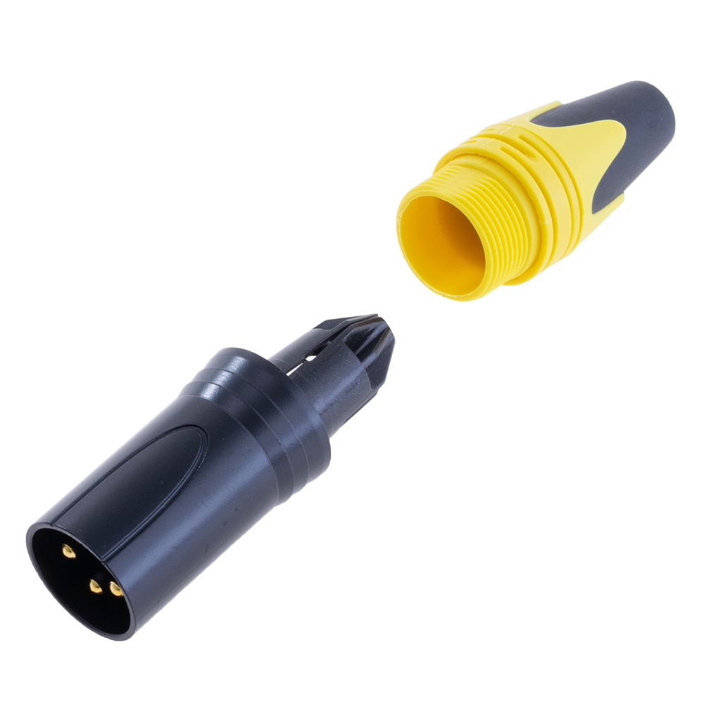 Гніздо "тато" XLR male-yellow, на провід, жовтє