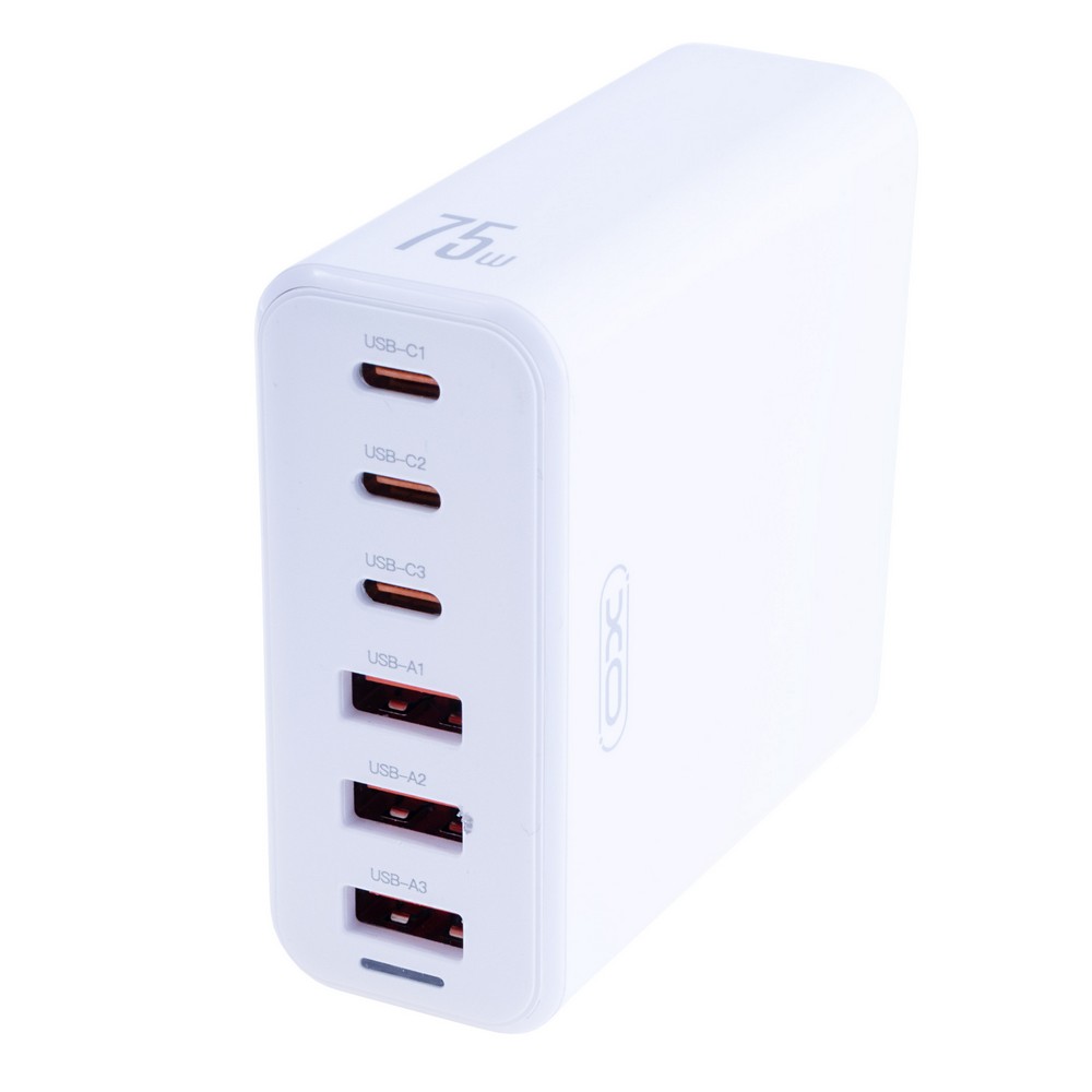 Зарядний пристрій білий XO L133 6-port 75W