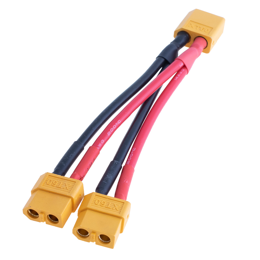 Розгалужувач живлення "Y" 1"тато"->2"мама" XT60, 14AWG C-061