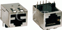 Розетка 8P8C екранована (YH-59-01 5921S 8P8C) (TJ6-8P8CS) (RJ45GE)