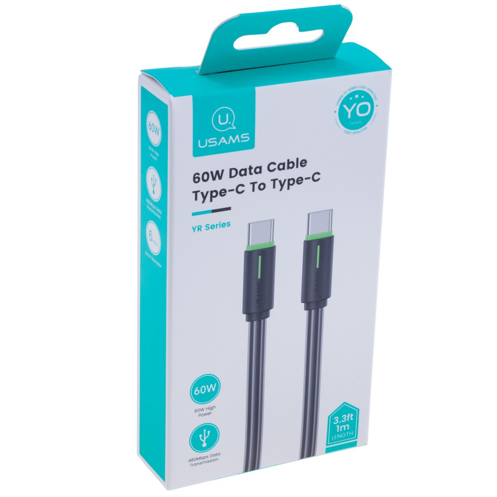 SJ734 60W Type-C To Type-C Bicolor Charging & Data Cable --YR Series 1m (SJ734USB01 Black – USAMS) SJ734 60W Type-C To Type-C Bicolor Charging & Data Cable --YR Series 1m (SJ734USB01 Black – USAMS)