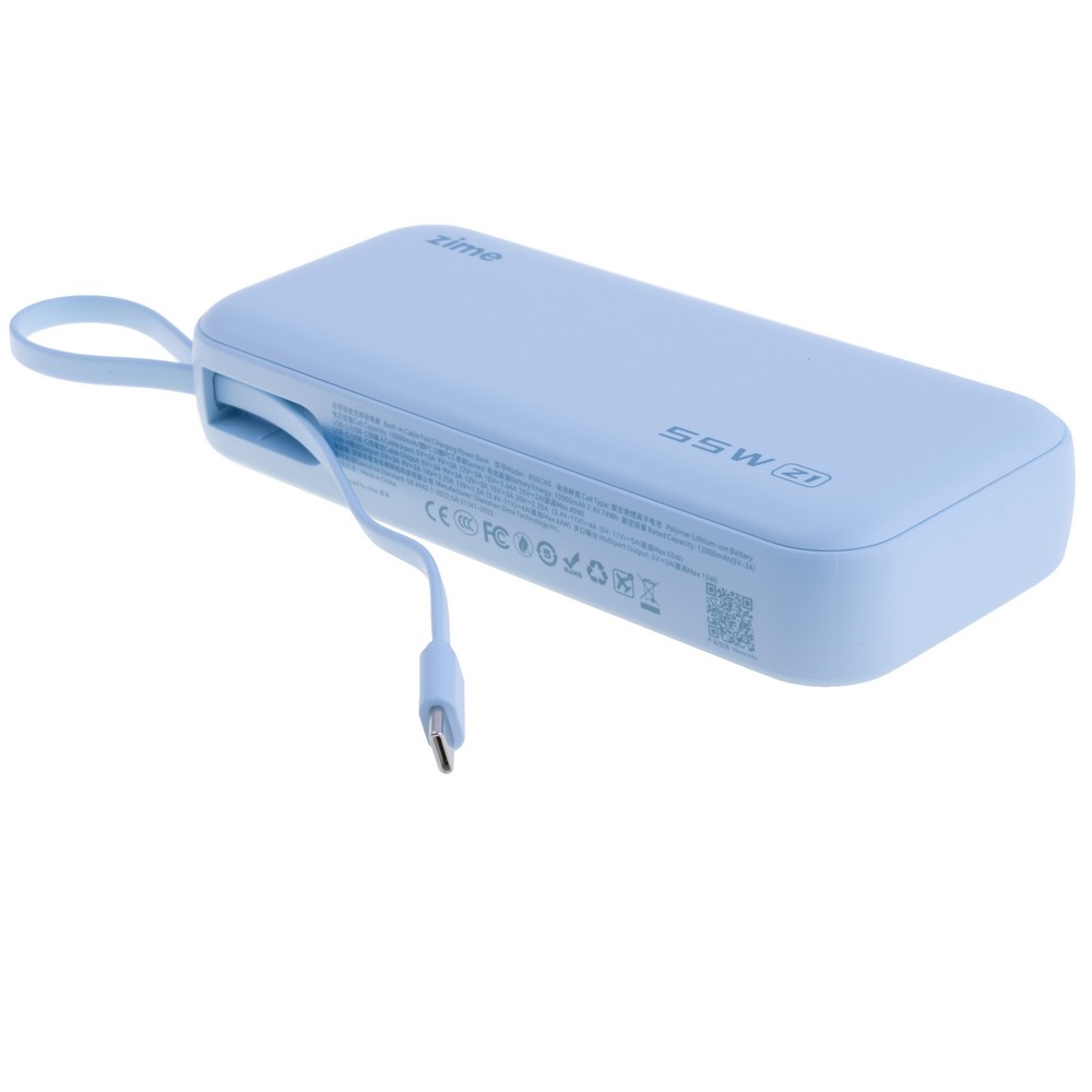 Power Bank Z1 20000mAh 74Wh, 12000mAh @ 5V/3A 55W max Blue, zime