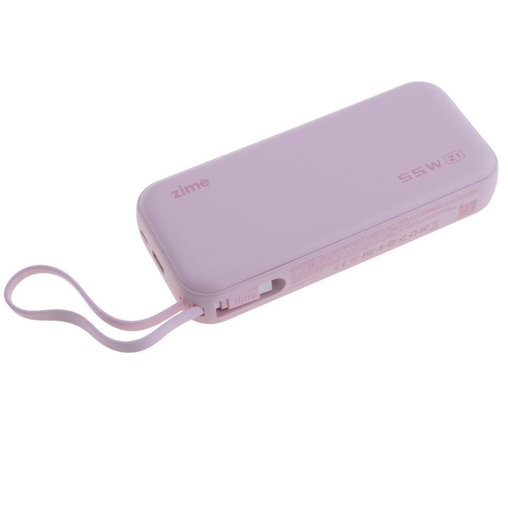 Power Bank Z1 20000mAh 74Wh, 12000mAh @ 5V/3A 55W max Pink, zime Power Bank Z1 20000mAh 74Wh, 12000mAh @ 5V/3A 55W max Pink, zime