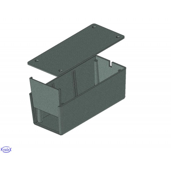 Z18 PS (Kradex) корпус, чорний, 65х76х176мм, комплект