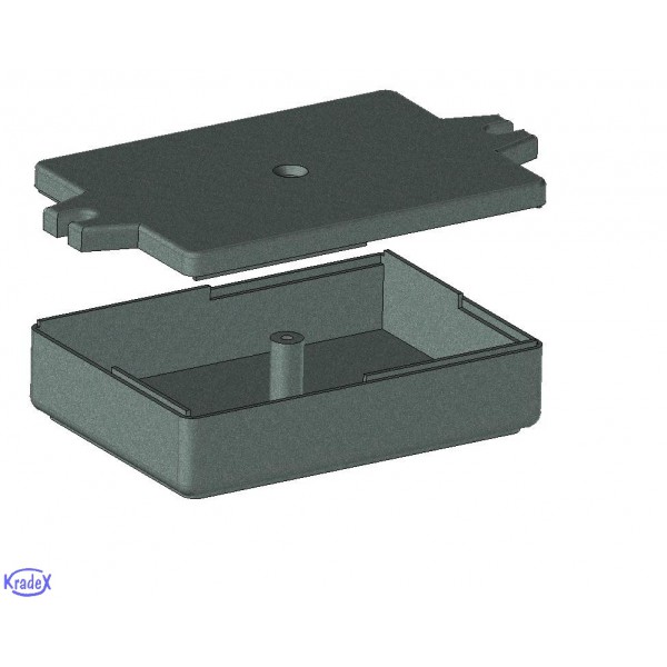 Z23U PS (Kradex) корпус, чорний, 84,2х59,6х23,3мм (Z-23U/BK)