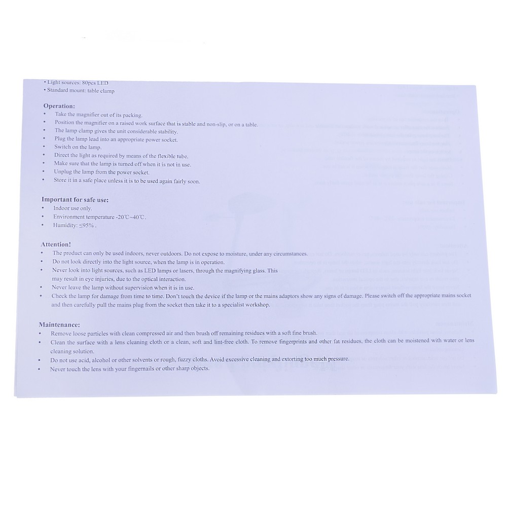 Лупа-лампа на струбцині, ZD-142A