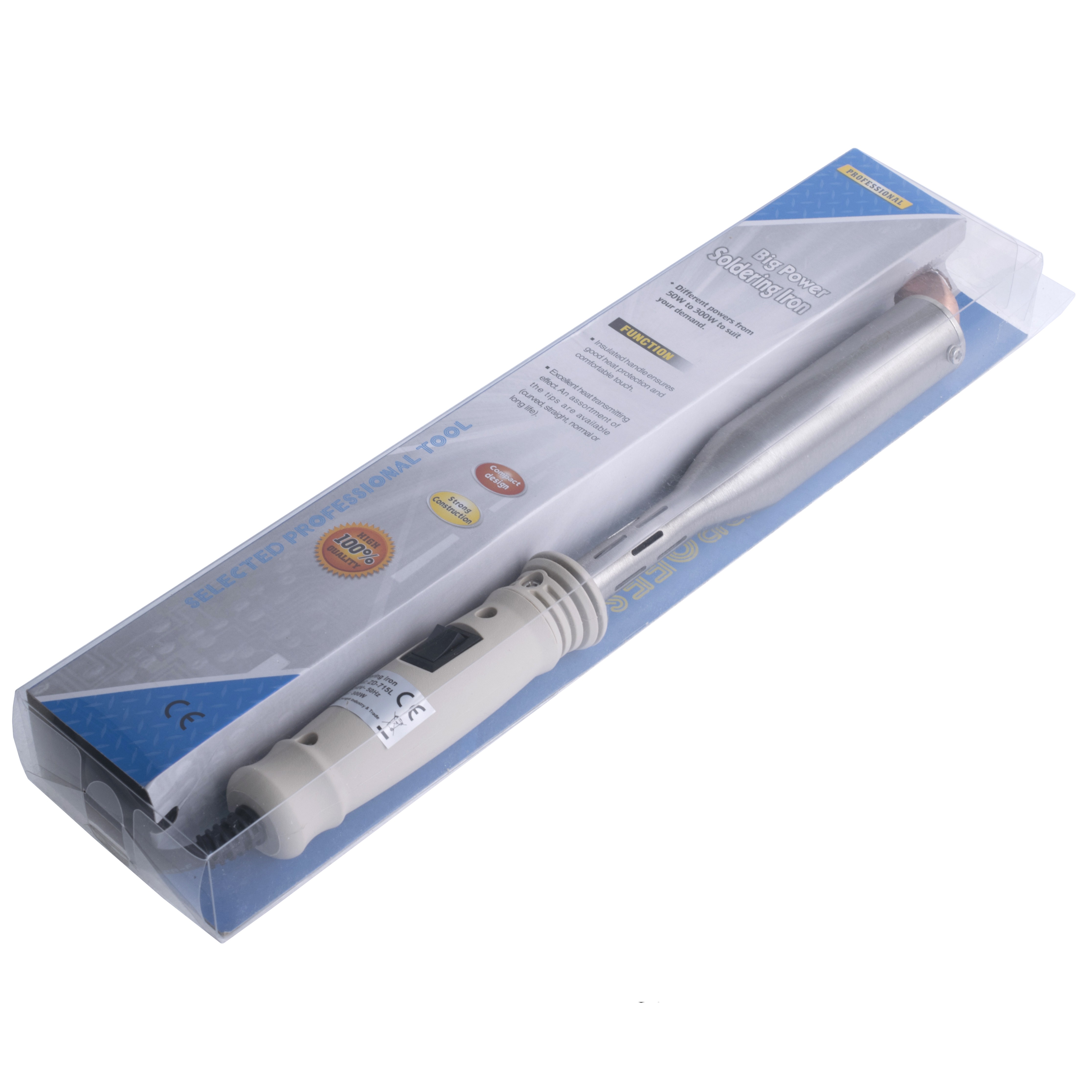 Паяльник з кнопкою ZD-715L, 300 W, 220 V, євровилка