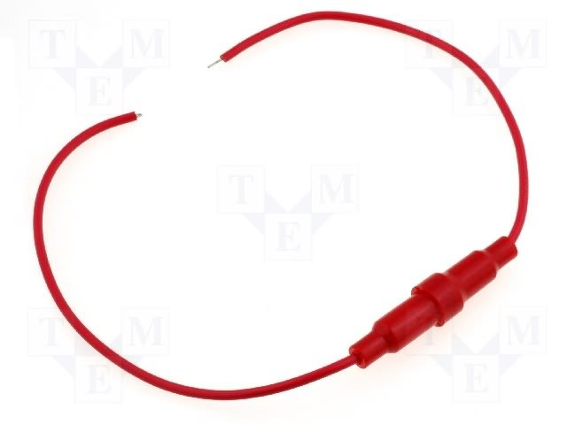 Тримач запобіжника на кабель під 5x20мм під закрутку, червоний корпус (ZH9-20ZP)