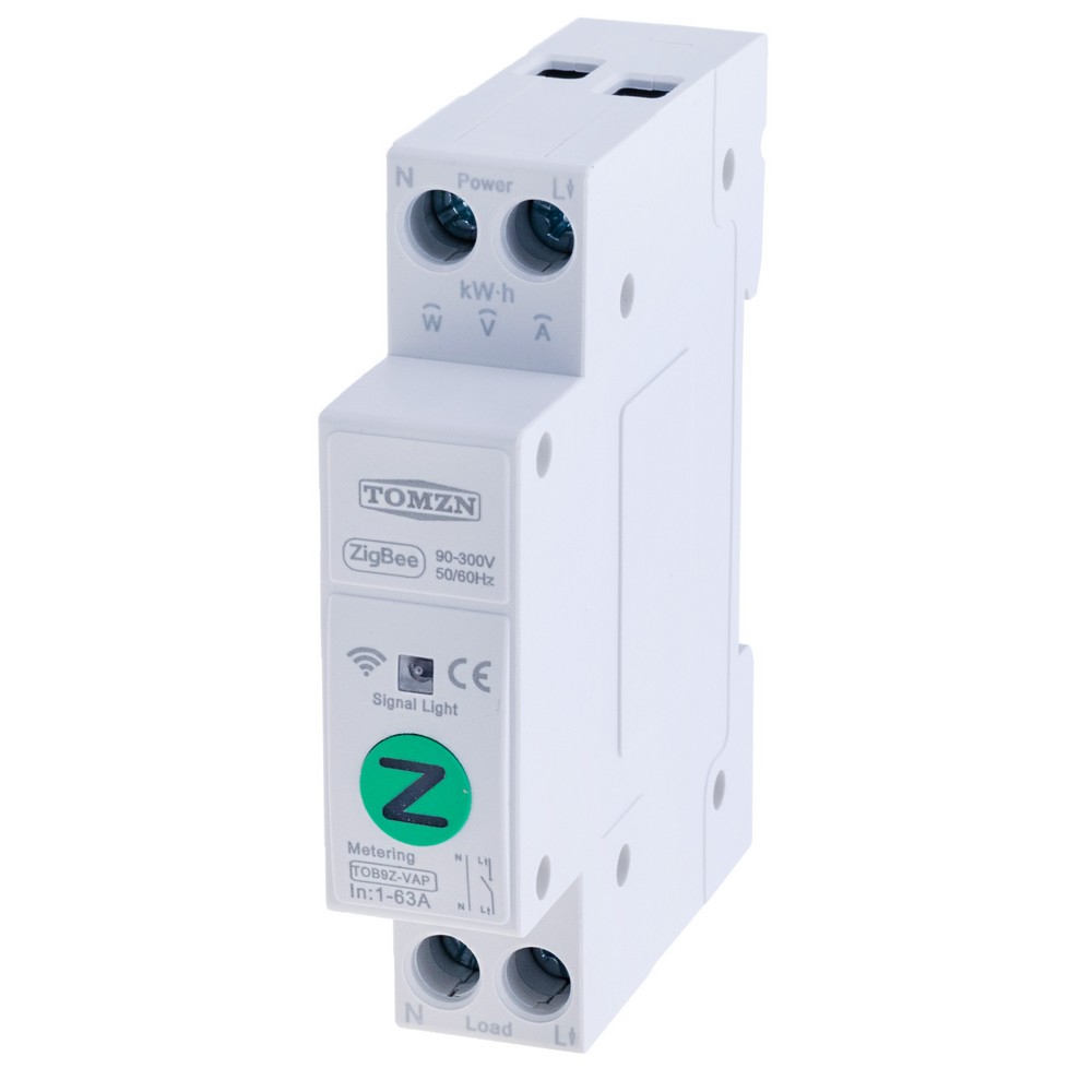 Розумний Zigbee однофазний вимірючав потужності TOB9Z-VAP VA protect 1-63A
