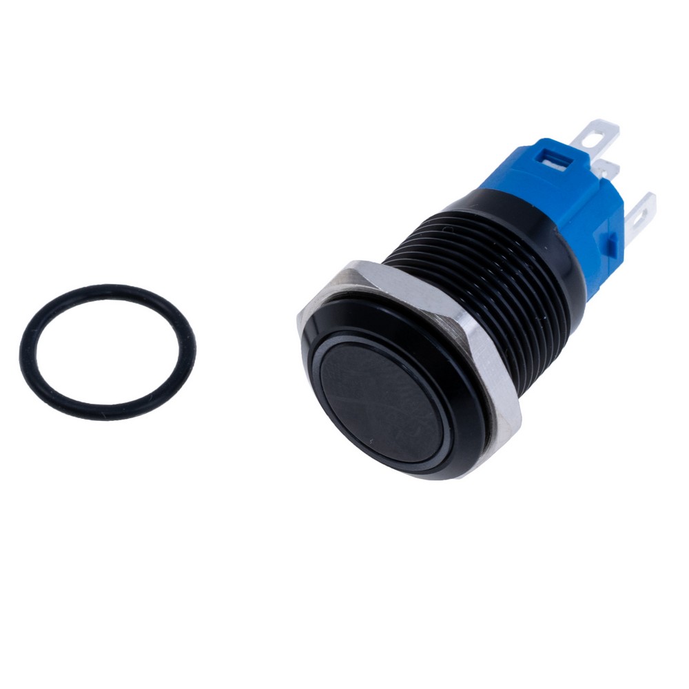 Кнопка антивандальна з фіксацією SPDT з зеленим підсвічуванням 12V, LAS3-16F- W11EL-A