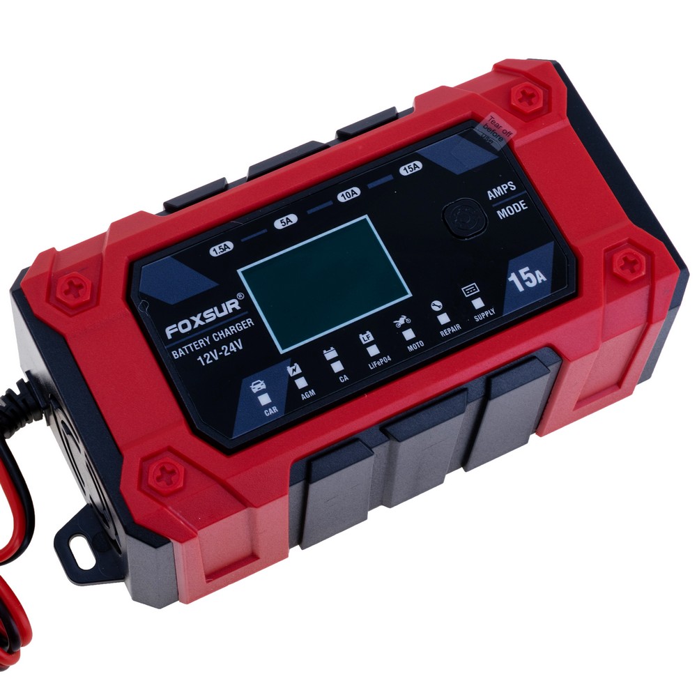 Зарядний пристрій 12V/15A - 24V/5A для Li/Lead/LiFePO4 акумуляторів (FBC122415D – Foxsur) Зарядний пристрій 12V/15A - 24V/5A для Li/Lead/LiFePO4 акумуляторів (FBC122415D – Foxsur)